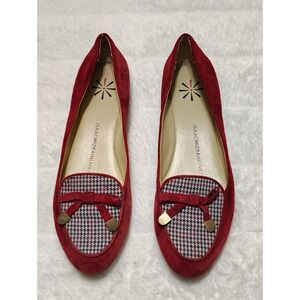 ISAAC MIZRAHI Maroon Suede Slip-On Flat Loafer Tassels Womens Shoes Size 8